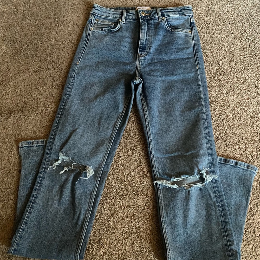 Zara side split hem jeans